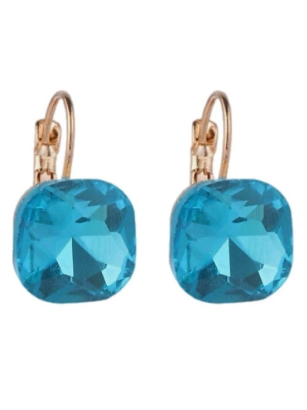 Gem Stone Dangle Lever Back Alloy Rose Gold/Gold NIB